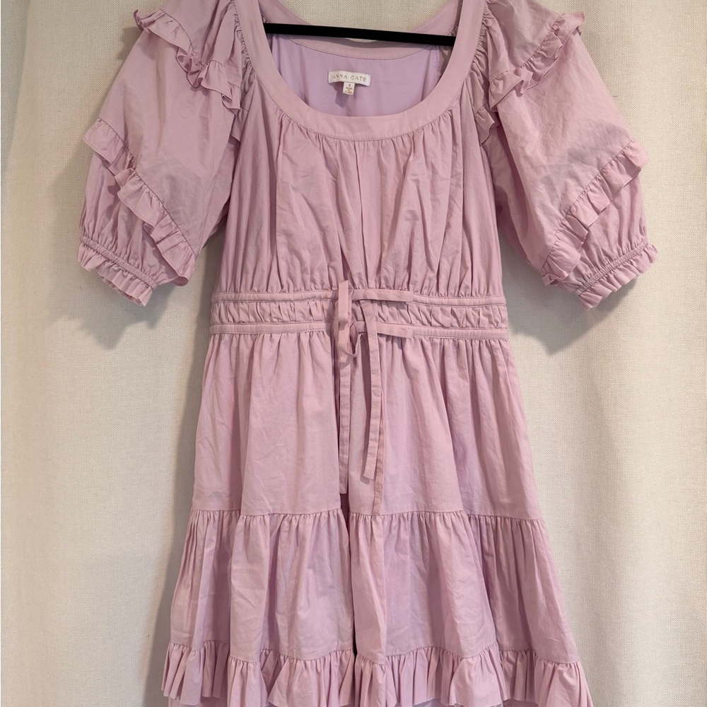 Anna Cate Aurora Ruffled Mini Dress in Lavender Size S